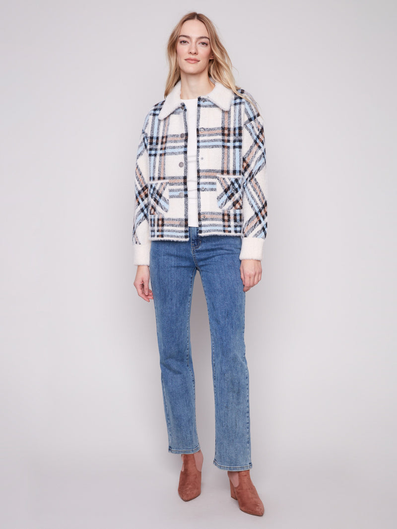 Jacquard Short Jacket - Ecru