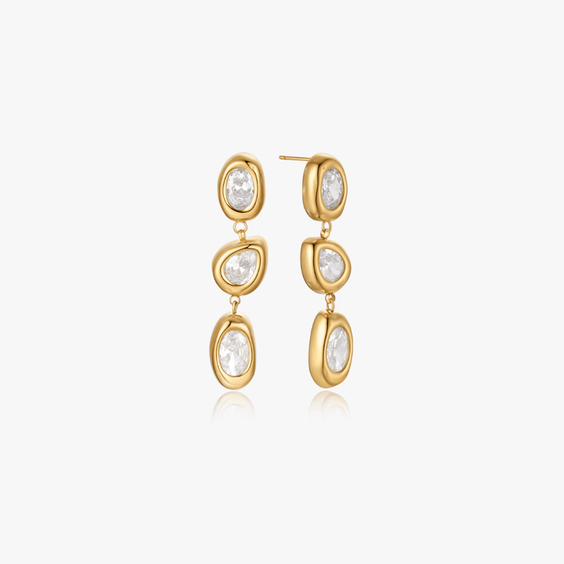 Gold Lauren Multi Gem Drop Earrings
