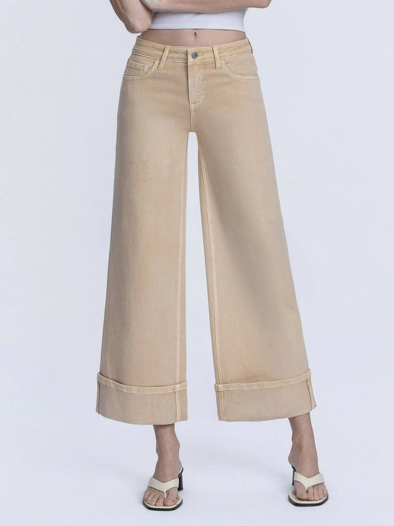 Lovervet • Mid Rise Wide Leg Jeans - Sun Beige