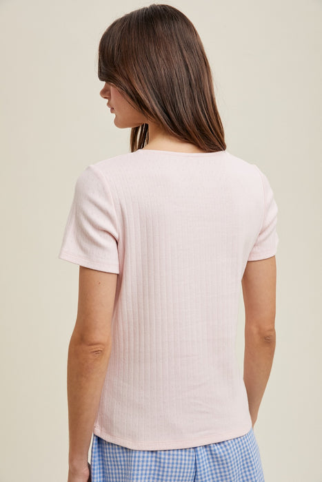 Pointelle Knit Top - Ballet