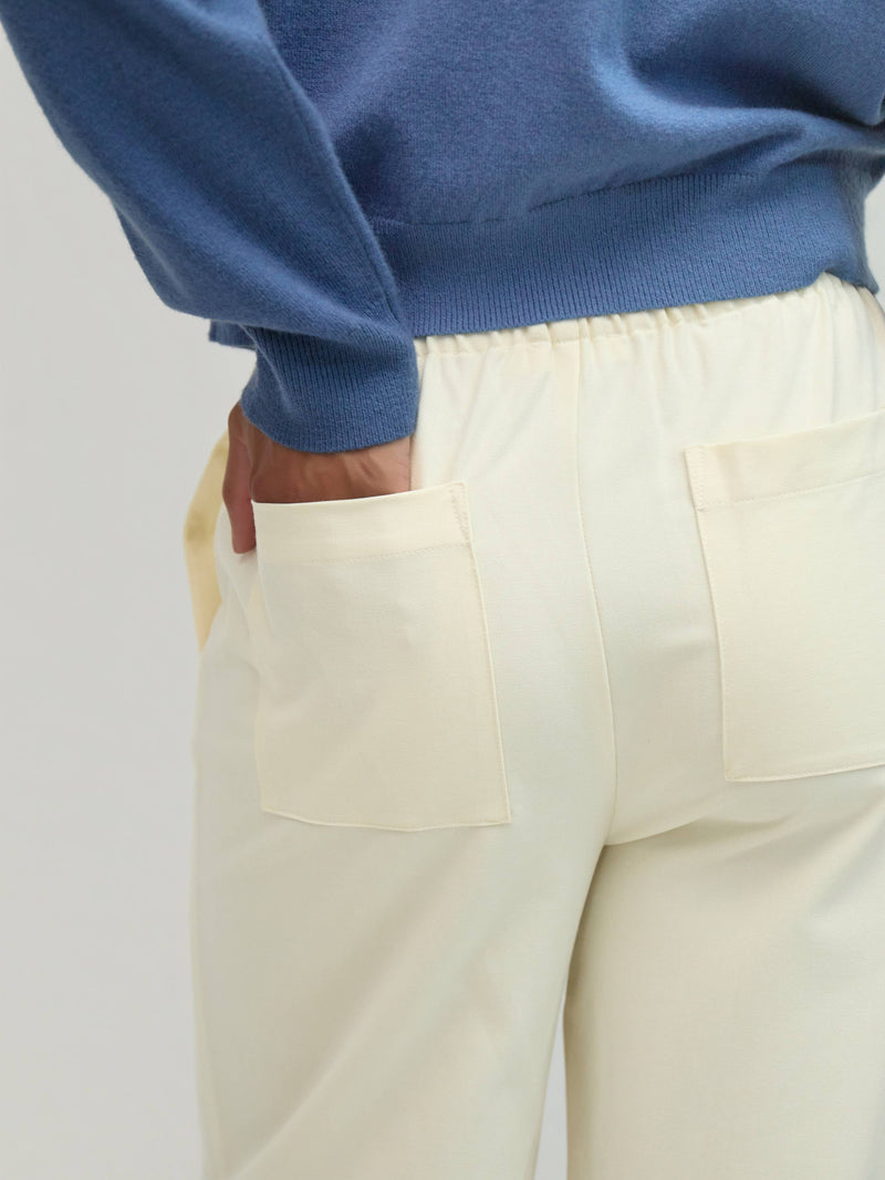 The Vera Pants | Drawstring Wide Leg Pants - Cream