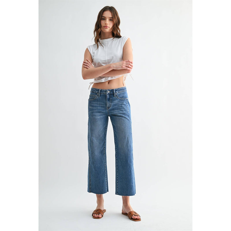 Mica • Mid Rise Crop Straight - Blue Chill