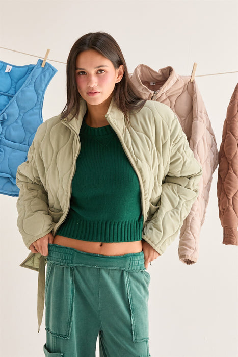 Cropped Sweater - Dark Green