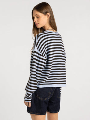 Thread & Supply • Dover Cardigan - Blue & Brown