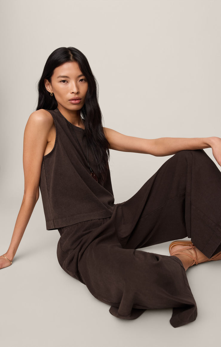 Z Supply • Scout Jersey Crop Flare Pants - Dark Chocolate