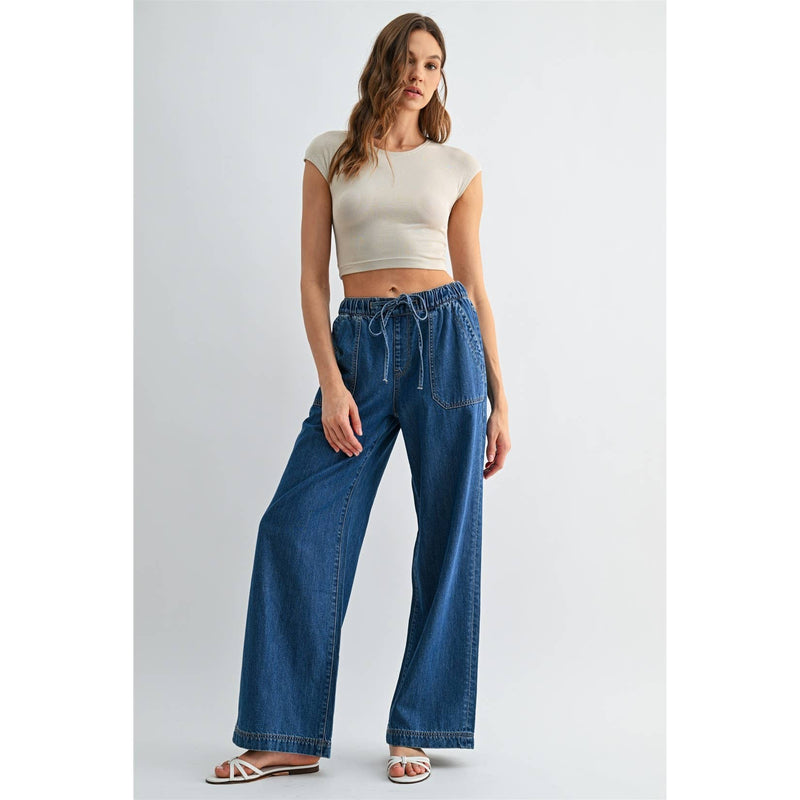 Mica Denim • High-Rise Wide Leg Joggers - Matisse Indigo