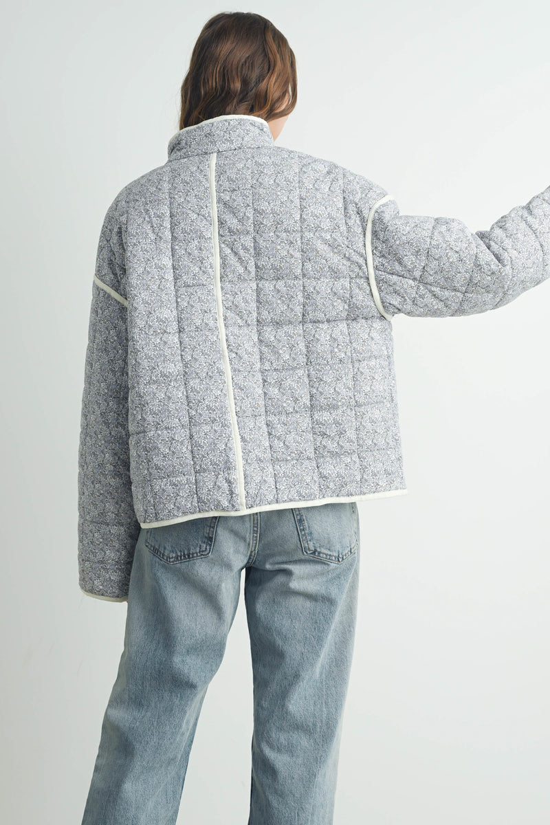 Woven Floral Jacket Lav Ivory