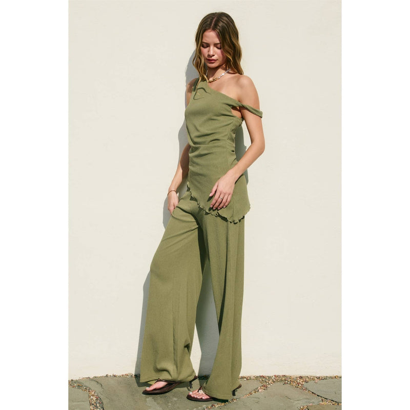 Soft Stretch Relaxed Pull On Pants - Sage