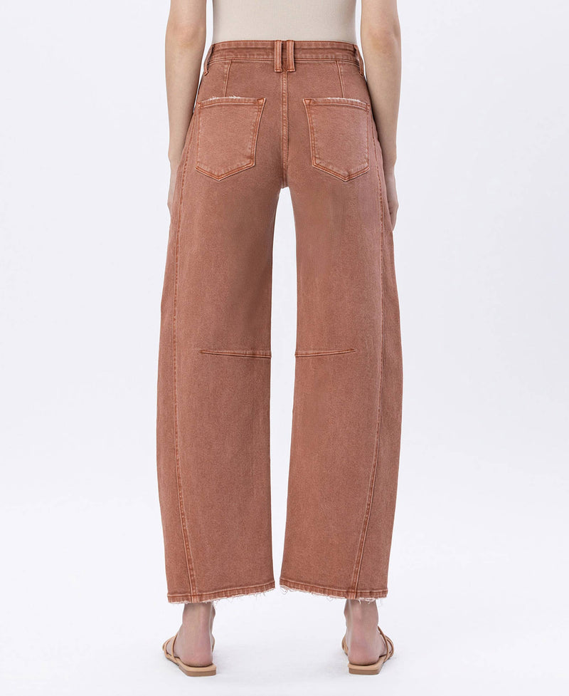 Flying Monkey • High Rise Barrel Fit Jeans - Copper