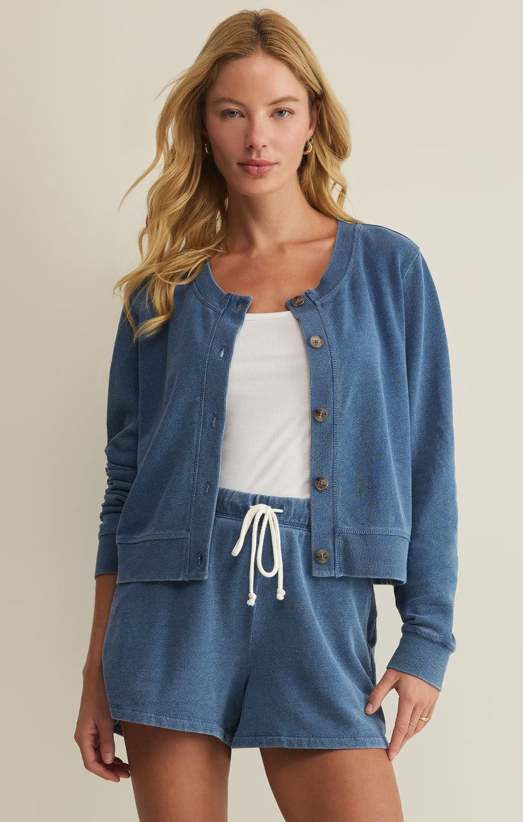 Z Supply • Daily Knit Denim Cardigan - Calypso Blue Indigo