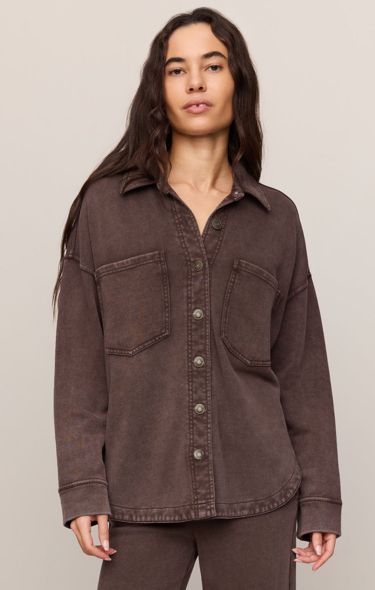 Z Supply • All Day Knit Jacket - Dark Chocolate