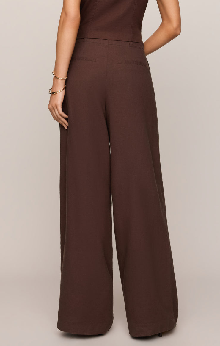 Z Supply • Magnolia Linen Pants - Chocolate Cherry