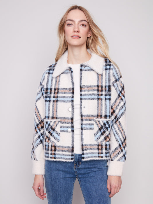 Jacquard Short Jacket - Ecru