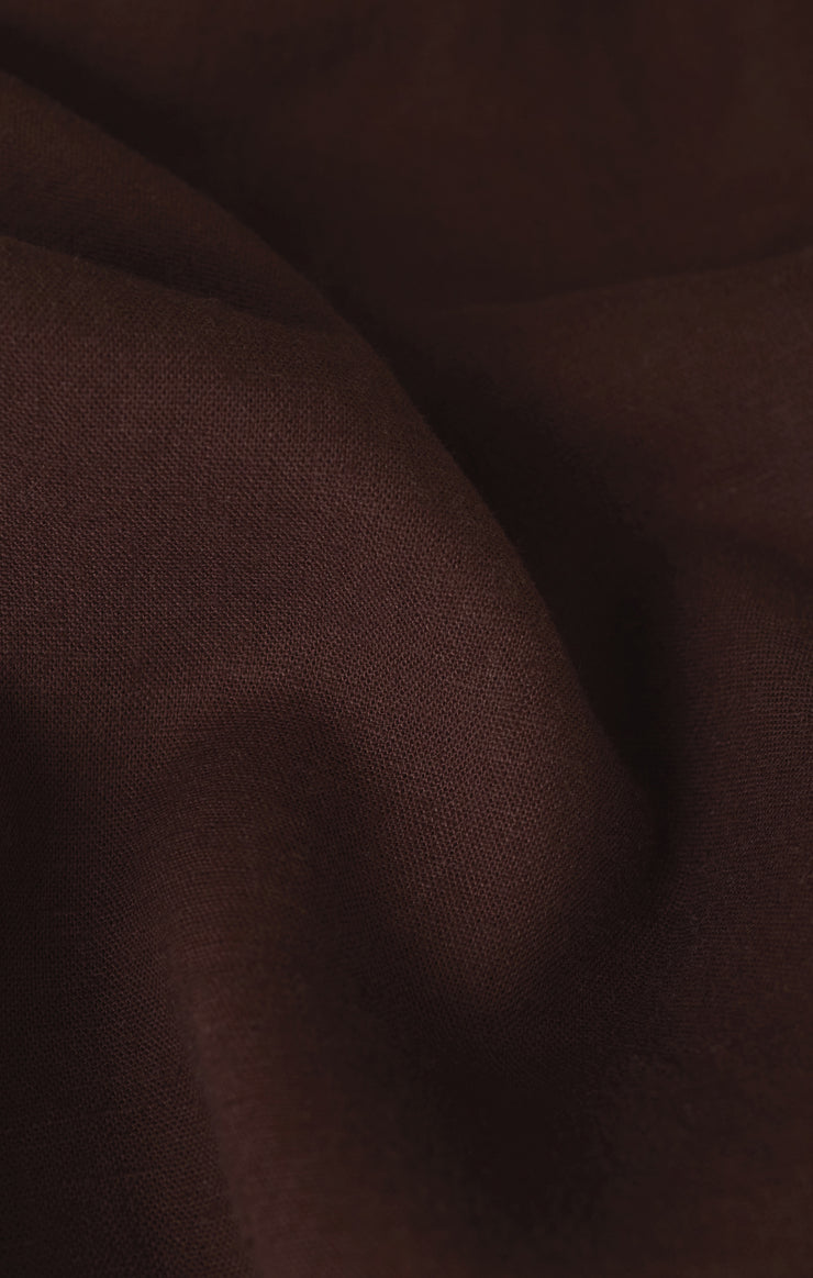 Sloane Linen Top - Chocolate Cherry