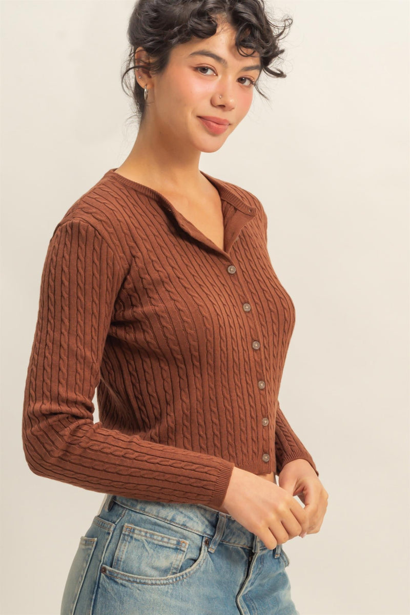 Cardigan Sweater - Chestnut