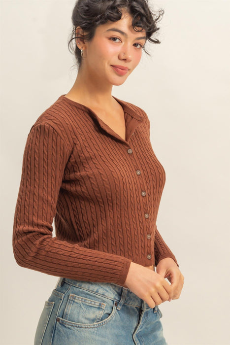 Cardigan Sweater - Chestnut