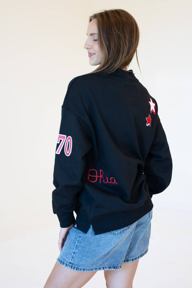 Ohio State Oversized Mock-Neck Sweatshirt - Black
