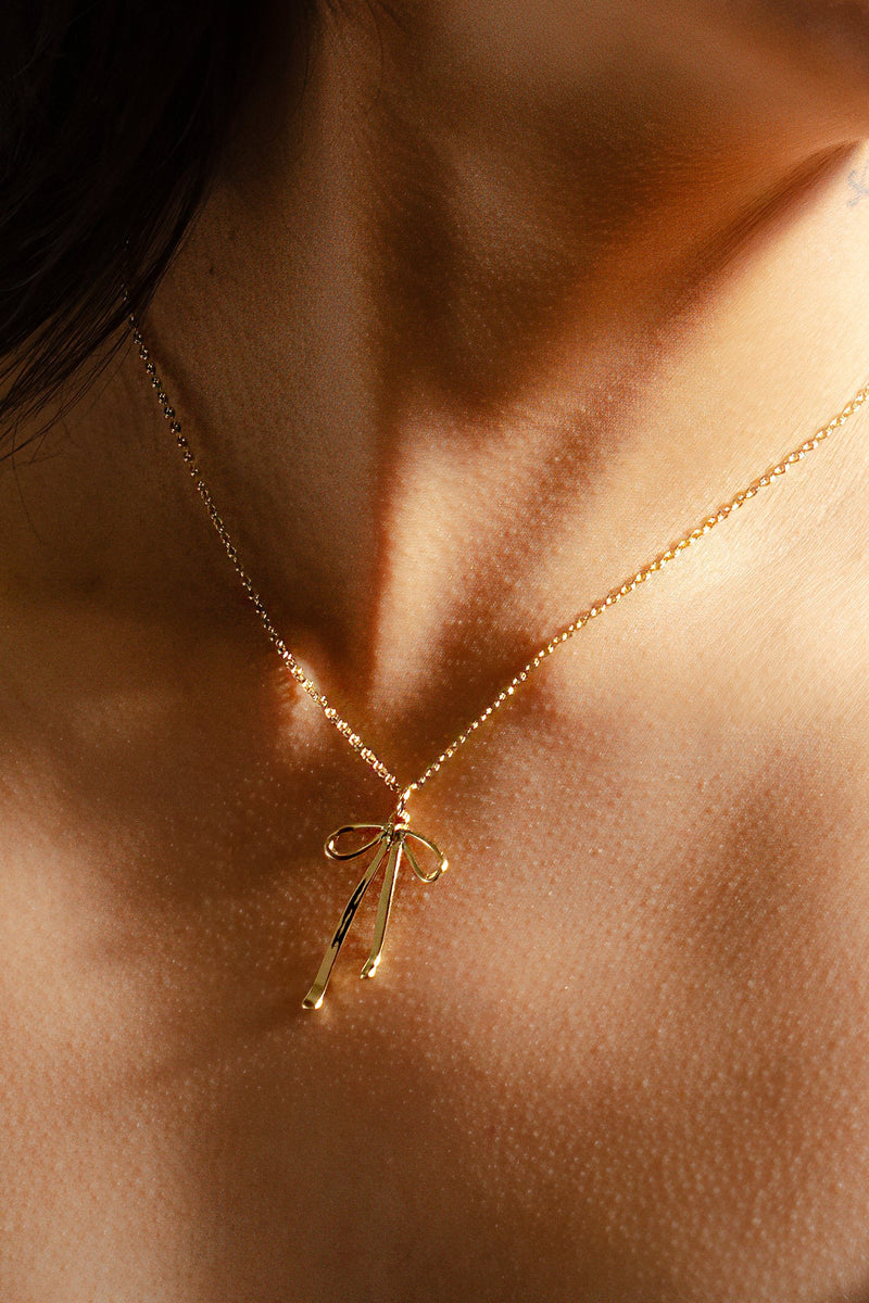 Peter + June • Bad To The Bow Necklace 18K Gold Plated