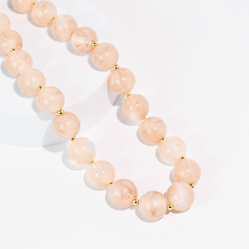 Summer Candy Beads Necklace - Peach