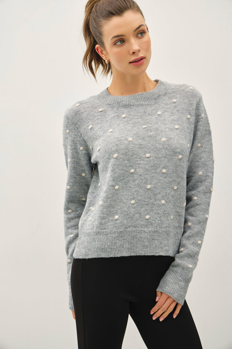 Polka Dot Sweater - Grey