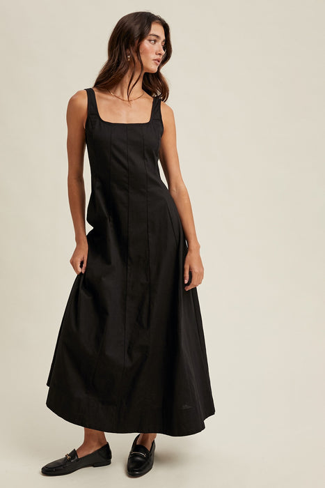 A Line Midi Dress - Black