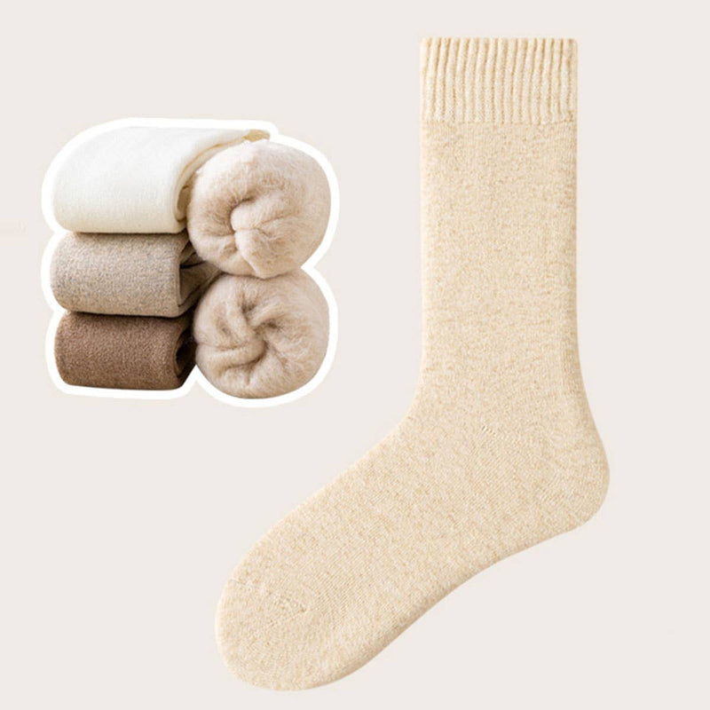 Thermal Fleece Crew Socks - Beige
