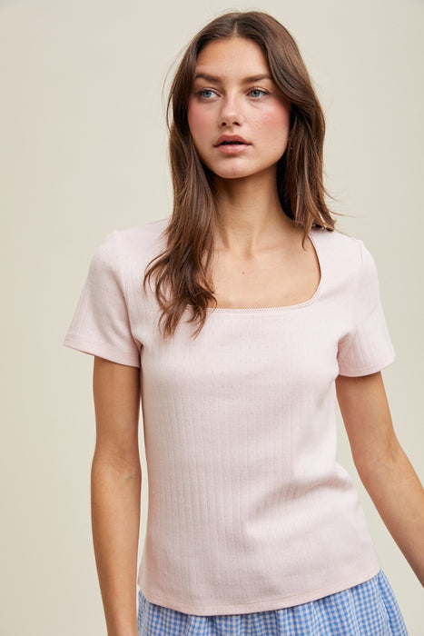 Pointelle Knit Top - Ballet