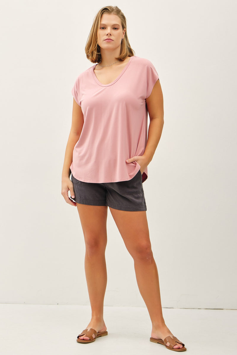 Scoop Neck Tank - Dusty Rose