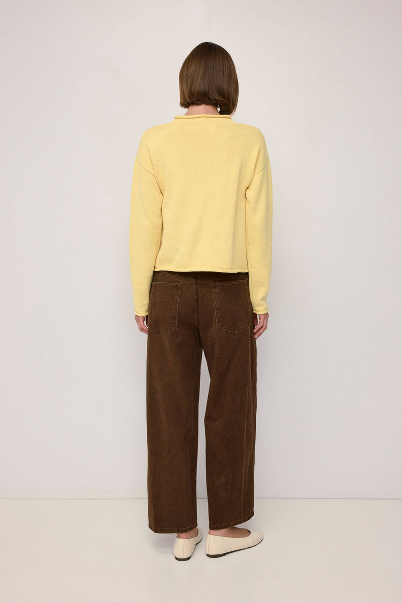 The Marlo Cardigan | Raw Hem Button-Down Cardigan - Yellow