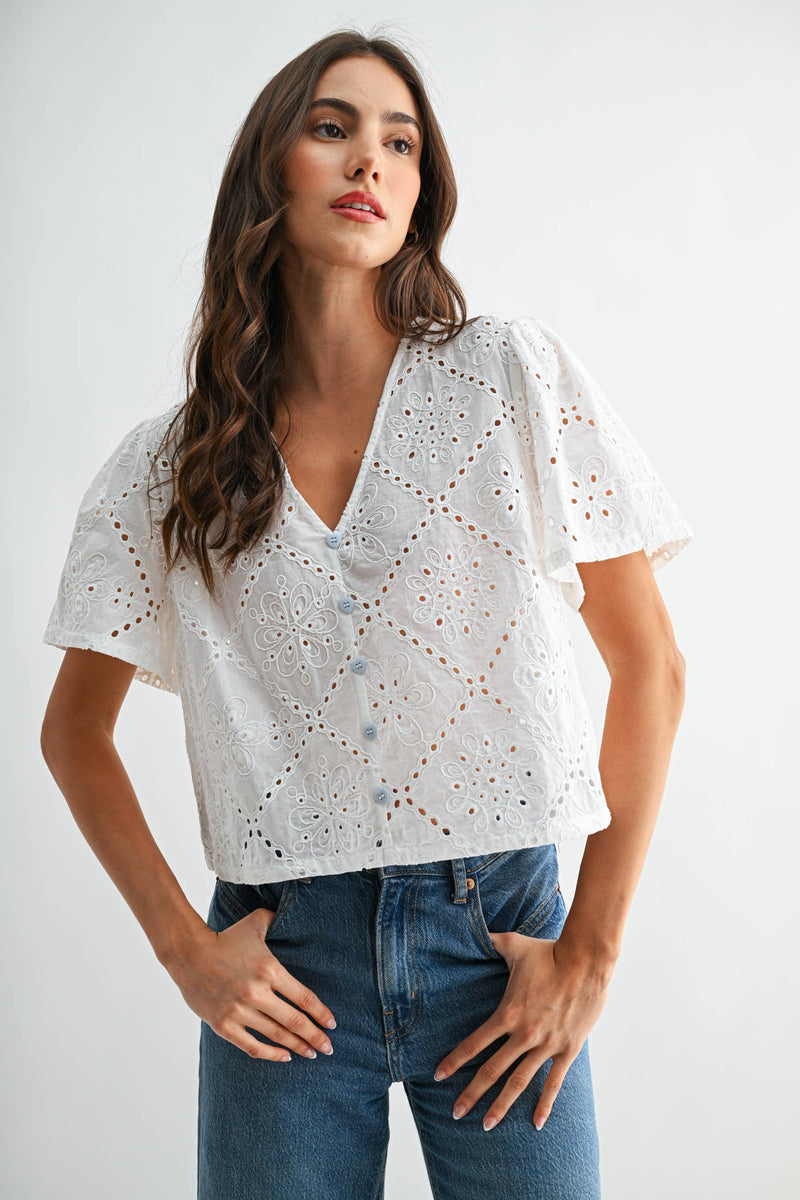 Broderie Anglaise Blouse - White