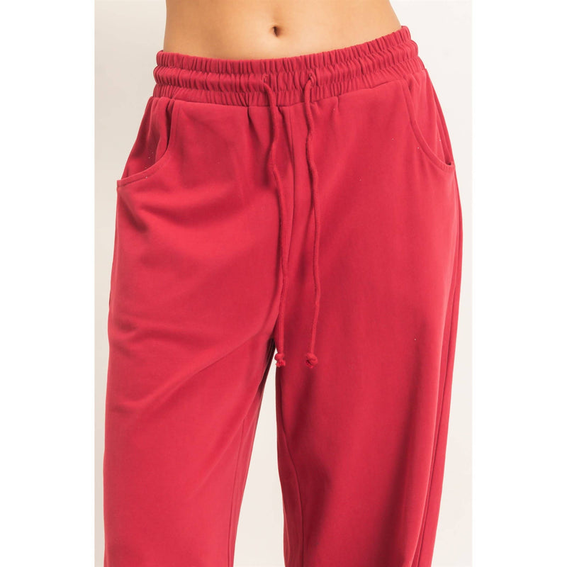 Washed Sweatpants - Dark Red