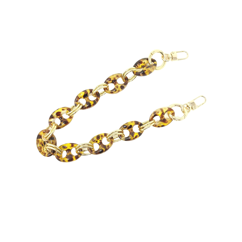 Chain Strap For Bags - Brown Tortoise Shell