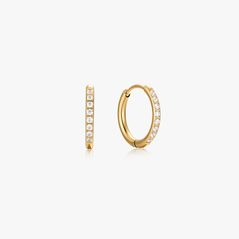 Crystal Gold Hoops