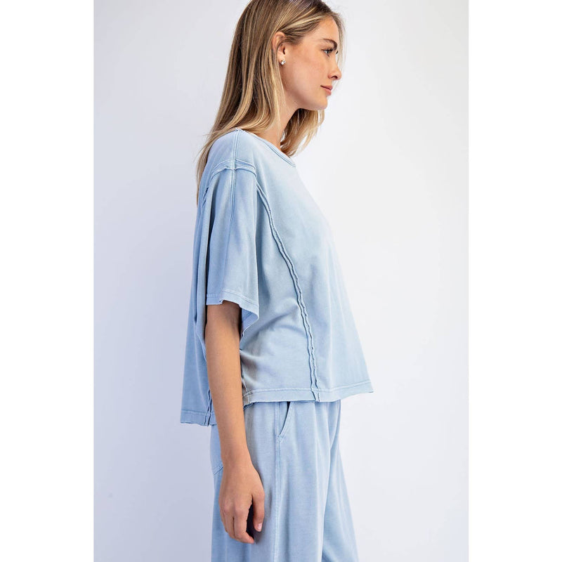Mineral Washed Oversized Tee - Blue