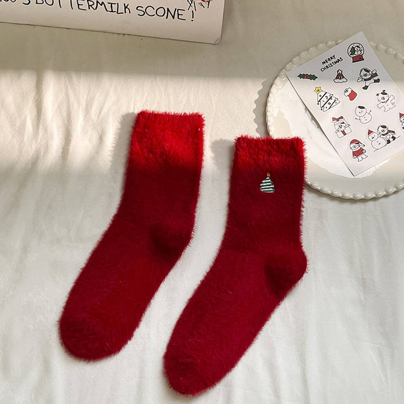 Christmas Socks w/ Tree - Red