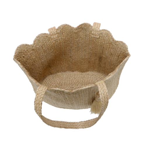Jovie Scalloped Hem Jute Tote