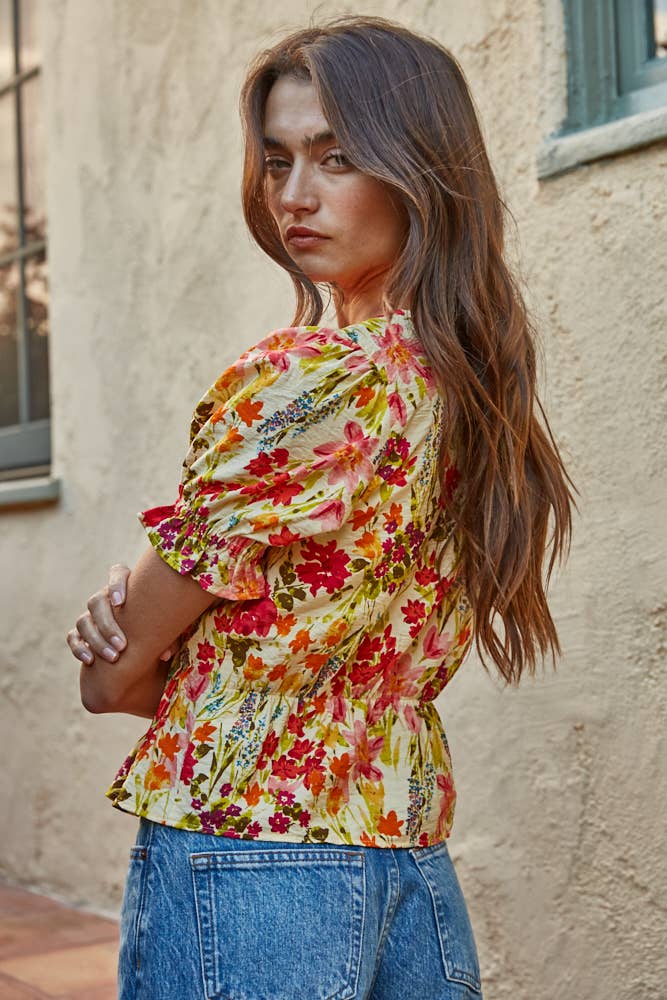 Floral Blouse - Yellow Multi