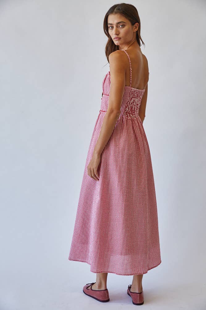 Picnic Bow Dress - Red