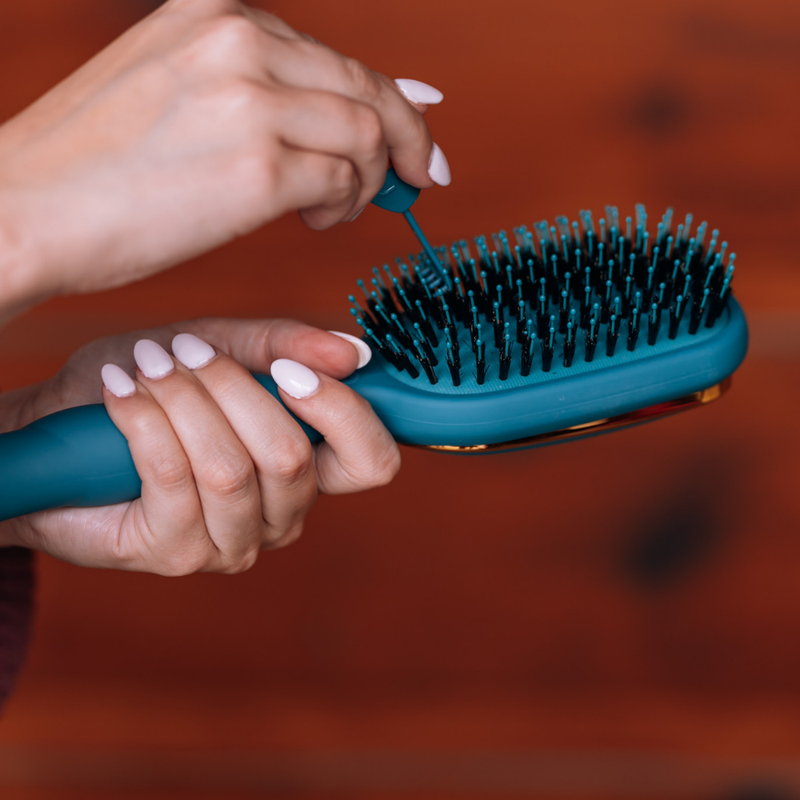 Teleties • Boar Full Size Brush - Teal With It