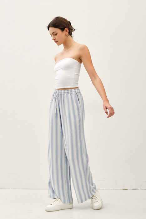 Ombre Striped Linen Pants - Chambray