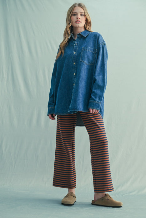 Washed Button Up Denim Shirt