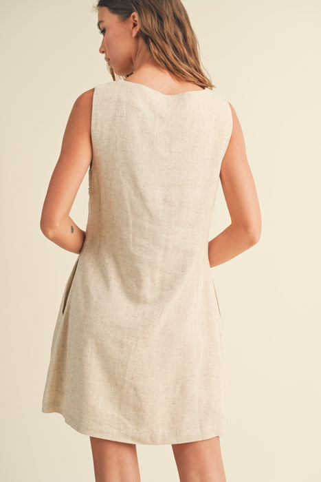 Square Neck Mini Dress - Black