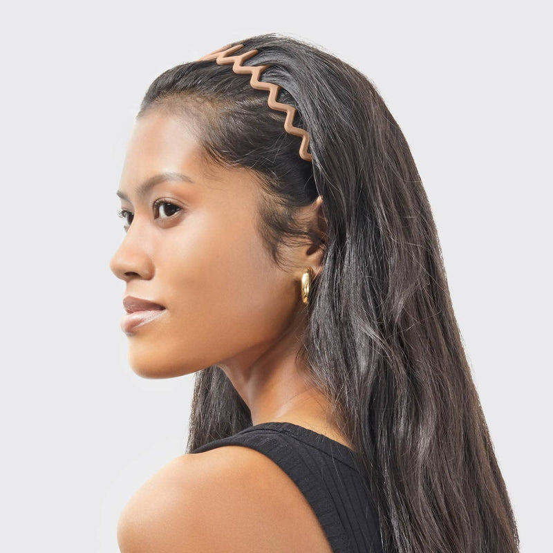 Kitsch • Plastic Zig Zag Headbands 2pc - Neutral