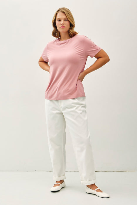 Basic Short Sleeve Tee - Dusty Rose