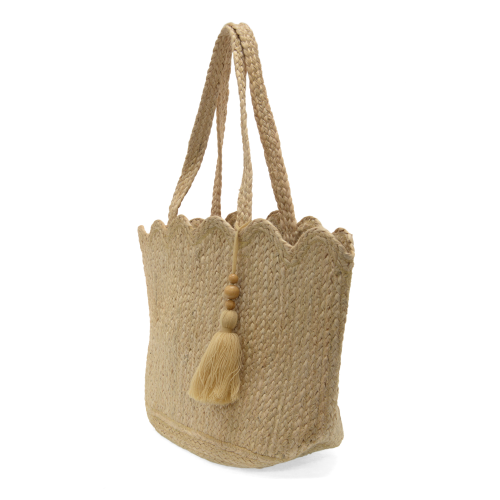 Jovie Scalloped Hem Jute Tote