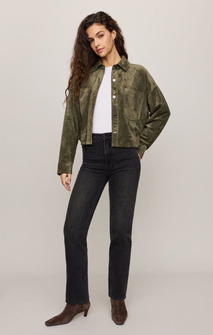 Z Supply • All Day Cropped Suede Jacket - Monstera