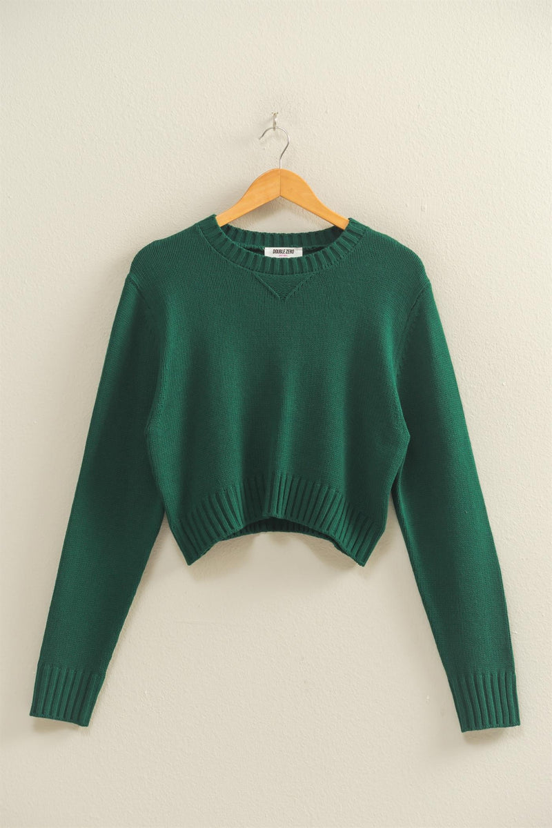 Cropped Sweater - Dark Green