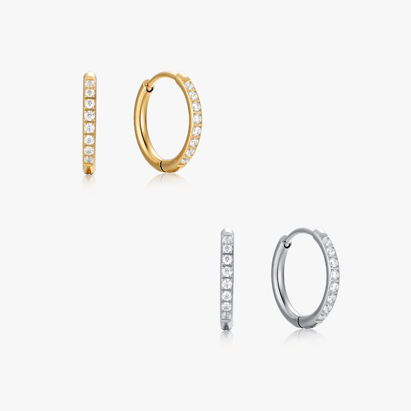 Crystal Gold Hoops