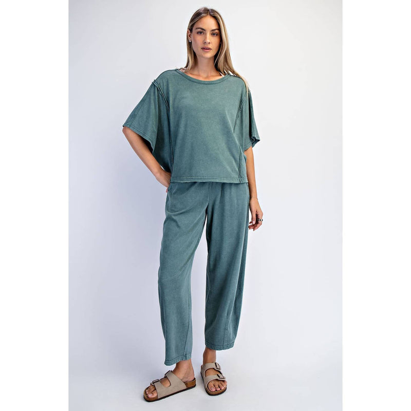 Mineral Washed Oversized Tee - Jungle