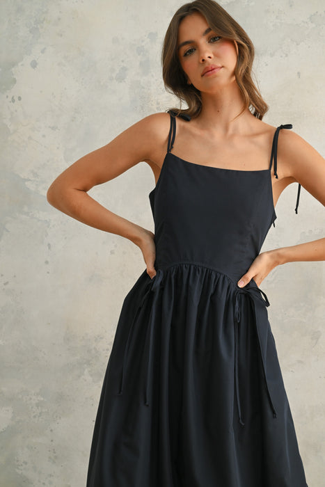 Bow Tie Maxi Dress - Navy